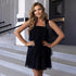 Sexy Women Clothing Lace up Shoulder Layer Hem Mesh Covered Camouflage Dress by Ragazza