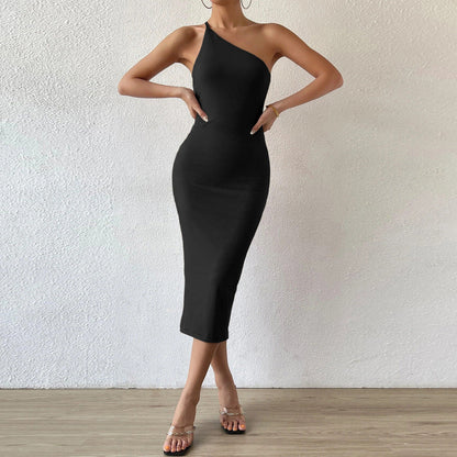 Autumn Winter Women Sexy Sleeveless Shoulder Corset Sheath Long Formal Dress by Ragazza
