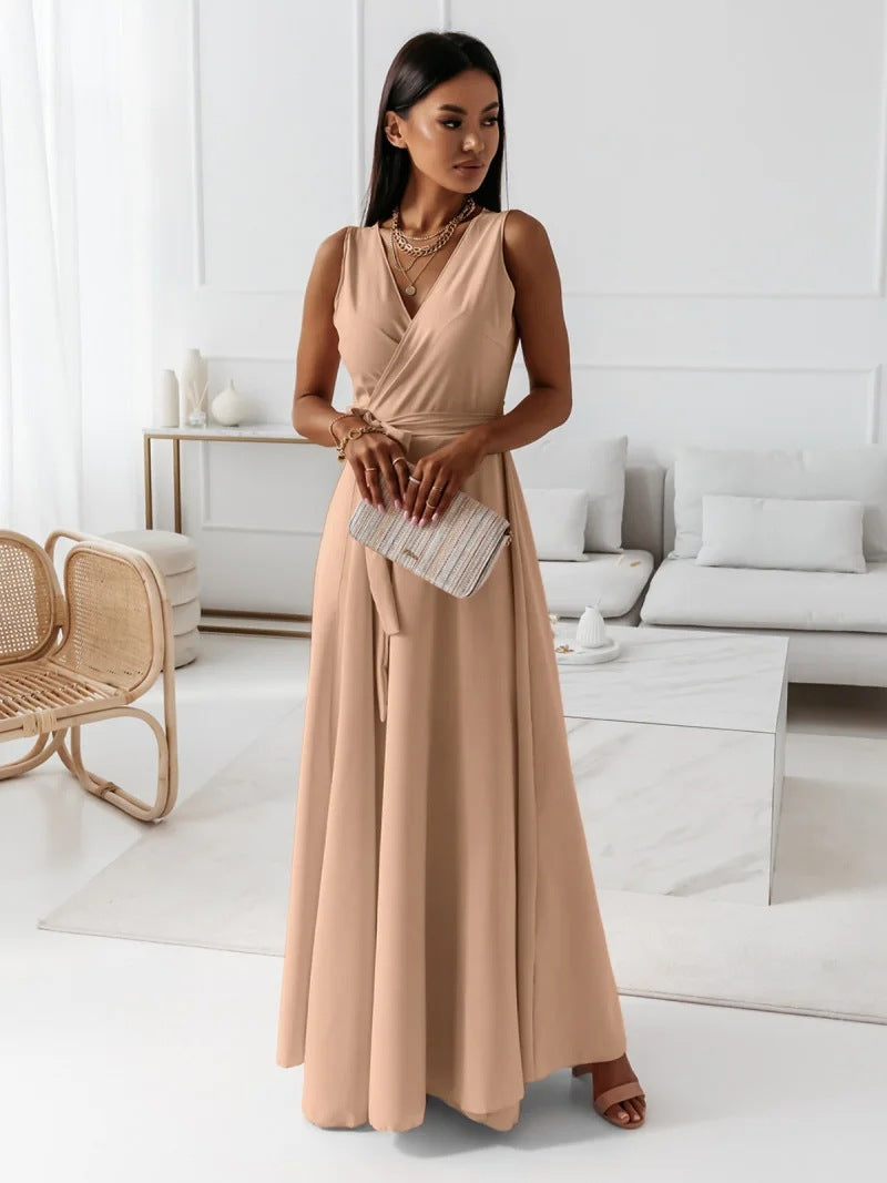 Women Clothing Tied V Neck Evening Party Maxi Dress Women by Ragazza