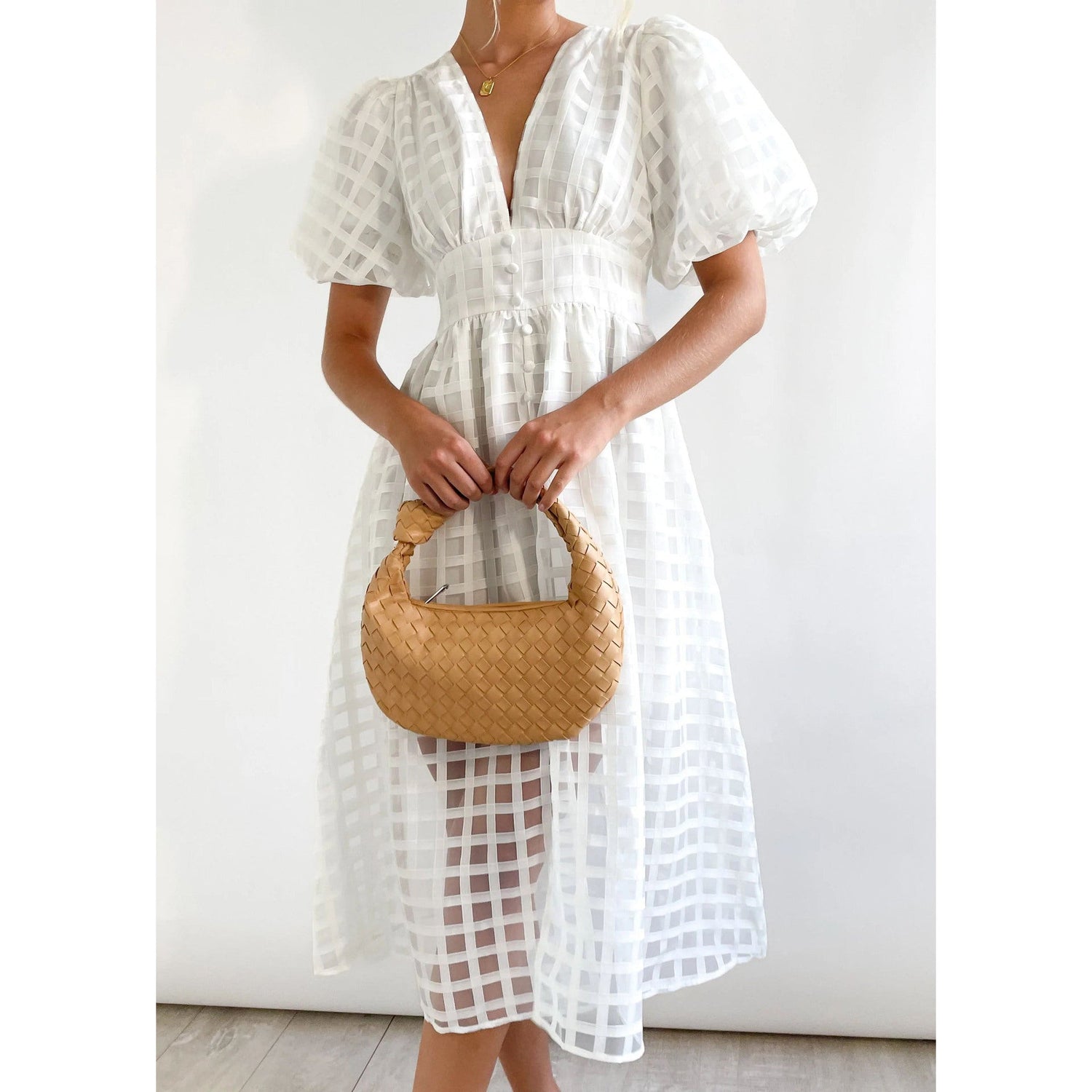 Spring Summer Multi Color Lantern Sleeve Dress Casual Party Dress Women by Ragazza