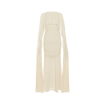 Autumn Winter Women Clothing Waist Controlled Sheath Pleated Ribbon Solid Color Dress by Ragazza
