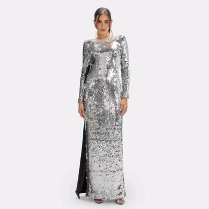 Autumn Winter Silver Gray Sequ Women Supply All Matching Slim Fitting Simple by Ragazza
