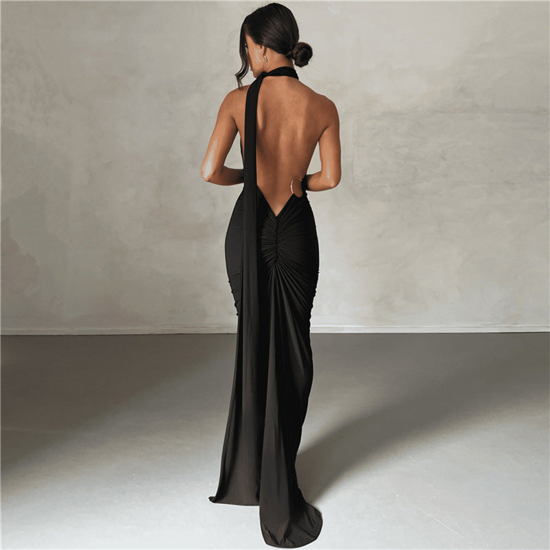 Summer Women Clothing Sexy Backless Halter Sheath Slim Fit Evening Dress Dress for Women by Ragazza