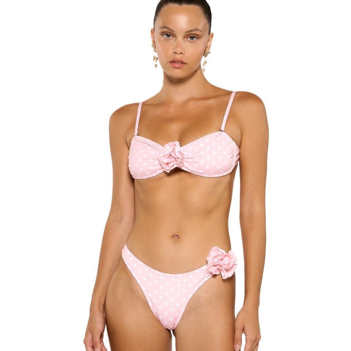 Dotted Prints Sexy Bikini Floral Strap Split Swimsuit Women by Ragazza