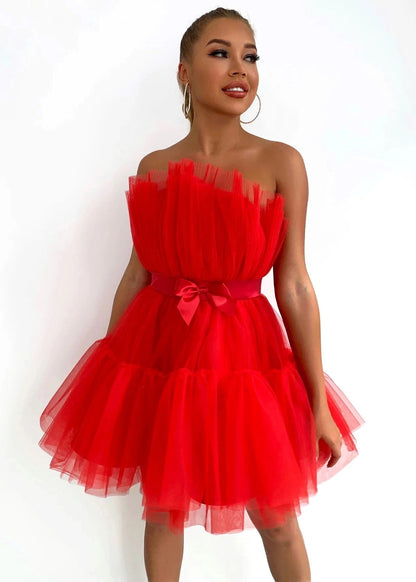 Top Mesh Graceful Bow Tutu Dress Women by Ragazza