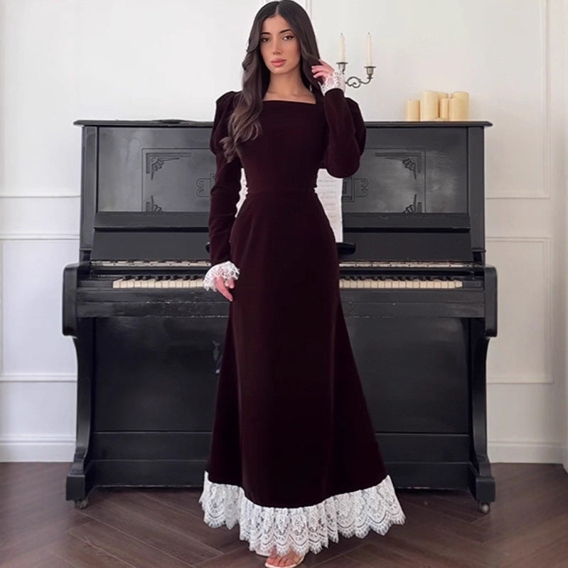 Fall Long Elegant Graceful Waist Dress by Ragazza