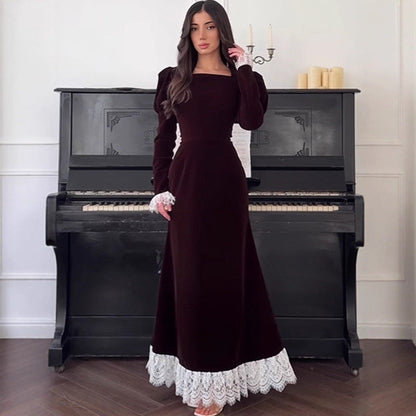 Fall Long Elegant Graceful Waist Dress by Ragazza