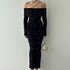 Beaded off Shoulder Dress Spring Slim Fit Evening Dress by Ragazza