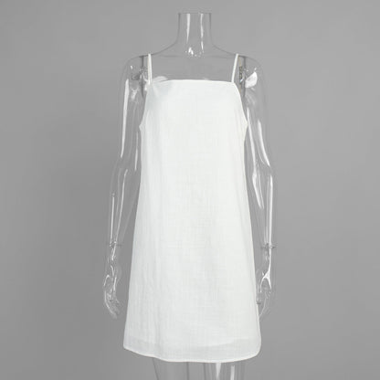 Strap Dress Summer Office Casual Lazy Strap Short Dress  DestGlow