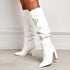 Boots Simple Shallow Mouth Pointed Mid Calf Chunky Heel Boots Slip on Comfortable Outdoor All Matching  DestGlow