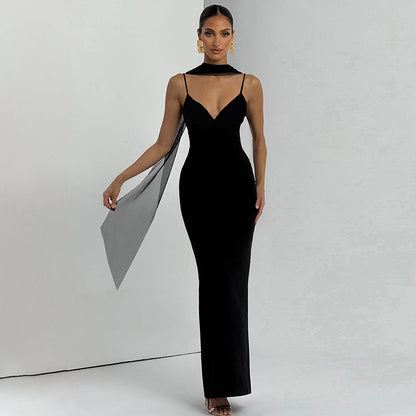 Strap Dress Ribbon Elegant Sexy Slim Dress by Ragazza