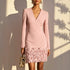 Women Clothing Autumn Rose V neck Long Sleeve Dress  DestGlow