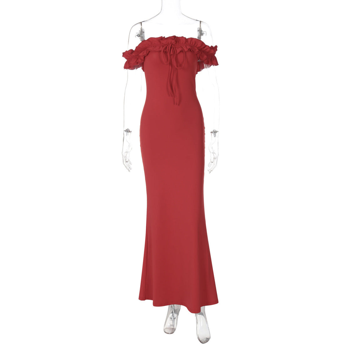 Summer Women Clothes off Neck Wooden Ear Stitching Tied Slim Tube Top Dress Women by Ragazza