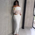 Summer Women Maxi Dress Sexy Mesh Stitching Slim Fit Tube Top Long Sleeve Dress by Ragazza