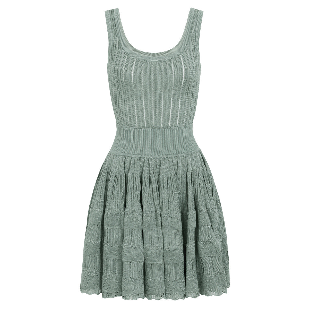 Summer Socialite Internet Celebrity Fashionable Knitted Dark Pattern Sleeveless Vest Dress  DestGlow