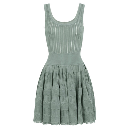 Summer Socialite Internet Celebrity Fashionable Knitted Dark Pattern Sleeveless Vest Dress  DestGlow