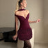 Cocktail Dress Sexy off the Shoulder Waist Slimming Elegant A line Dress by Ragazza