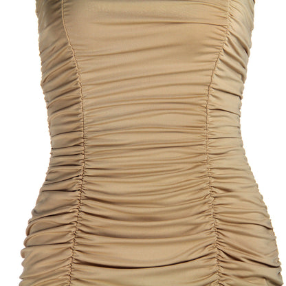 Spring Summer Women Clothing Sexy Tube Top Nightclub Ruffle Hip Dress by Ragazza