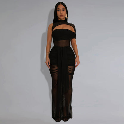 Women Wear Sexy Sheer Mesh Arm Covering Dress by Ragazza