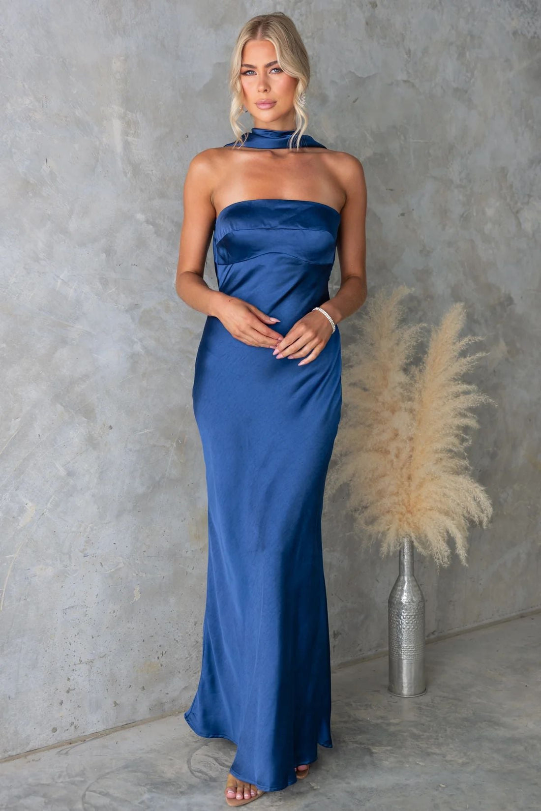 Summer Women Clothing Sexy Halter Satin Mercerized Maxi Dress by Ragazza
