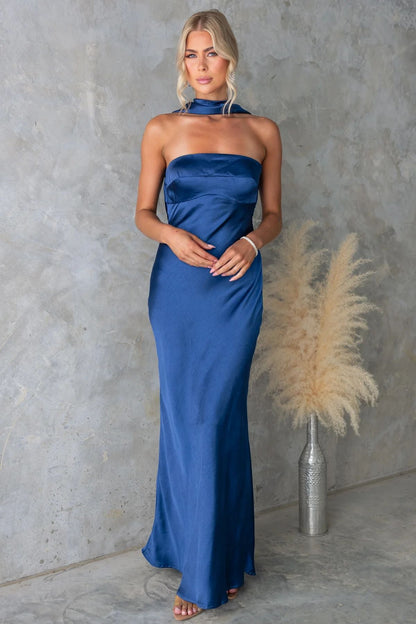 Summer Women Clothing Sexy Halter Satin Mercerized Maxi Dress by Ragazza