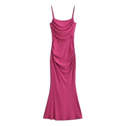 Sexy Sexy Pleated Boning Corset Strap Dress Summer Waisted Slim Fit Package Hip Dress by Ragazza