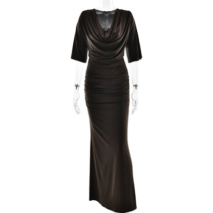 Arrival Swing Collar Women Dress Sexy Pleated Sheath Dress by Ragazza