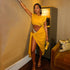 Women Clothing Spring Solid Color Sexy Slim Fit Shoulder Sleeveless Cropped Lace up Short Dress by Ragazza