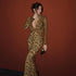 Leopard Print Sexy Dress Twist Long Sleeve Dress by Ragazza