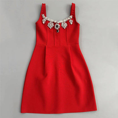 Sexy Strap Diamond Bandage One Piece Dress Ladies Cocktail Party Dress Elegant Dress by Ragazza