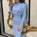 Autumn Waist-Controlled Western Solid Color Long Sleeve Dress by Ragazza