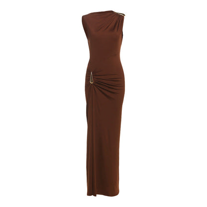 Women Clothing Summer Sexy Slim Metal Decorative Sheath Sleeveless Dress by Ragazza