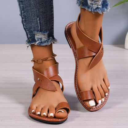 Toe Covering Belt Buckle Flat Sandals Women Arrival Multi Color European Size Beach Sandals  DestGlow