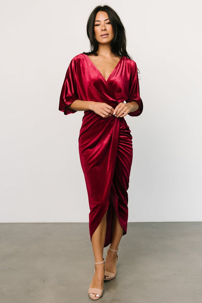 Pleuche Dress V neck Sexy Asymmetric Dress Evening Dress by Ragazza