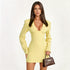 Women Clothing Solid Color Long Sleeve Slim Fit Slimming V Neckline Blazers Dress  DestGlow