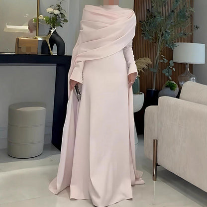 Autumn Women Clothing Sexy Pleated Mini Trailing Evening Gown  DestGlow