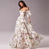 Romantic Retro Dress off Shoulder Heart Shaped Tube Top Boning Corset Waist Slimming Printed Dress  DestGlow