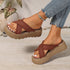 Thick Bottom Cross Strap Slippers for Women Summer Outdoor Platform Beach Slippers  DestGlow