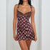 Women Braces Dress V neck Flounce a Swing Polka Dot Lace Sexy Dress by Ragazza