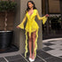 Women Clothing Lace Lotus Leaf Streamer Long Sleeve with Safety Pants Short Dress by Ragazza