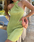 Round Neck Twisted off Shoulder Short Dress Women Summer Pleated Sexy Dress by Ragazza
