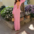 Spring Summer Vacation Women Deep V Plunge neck Long Sleeve Solid Color Woolen Buckle Dress for Women by Ragazza