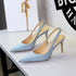 High Grade Suede Stiletto Heel Women Shoes Pointed Toe Low Cut Comfortable Back Empty Back Strap Outdoor Sandals  DestGlow