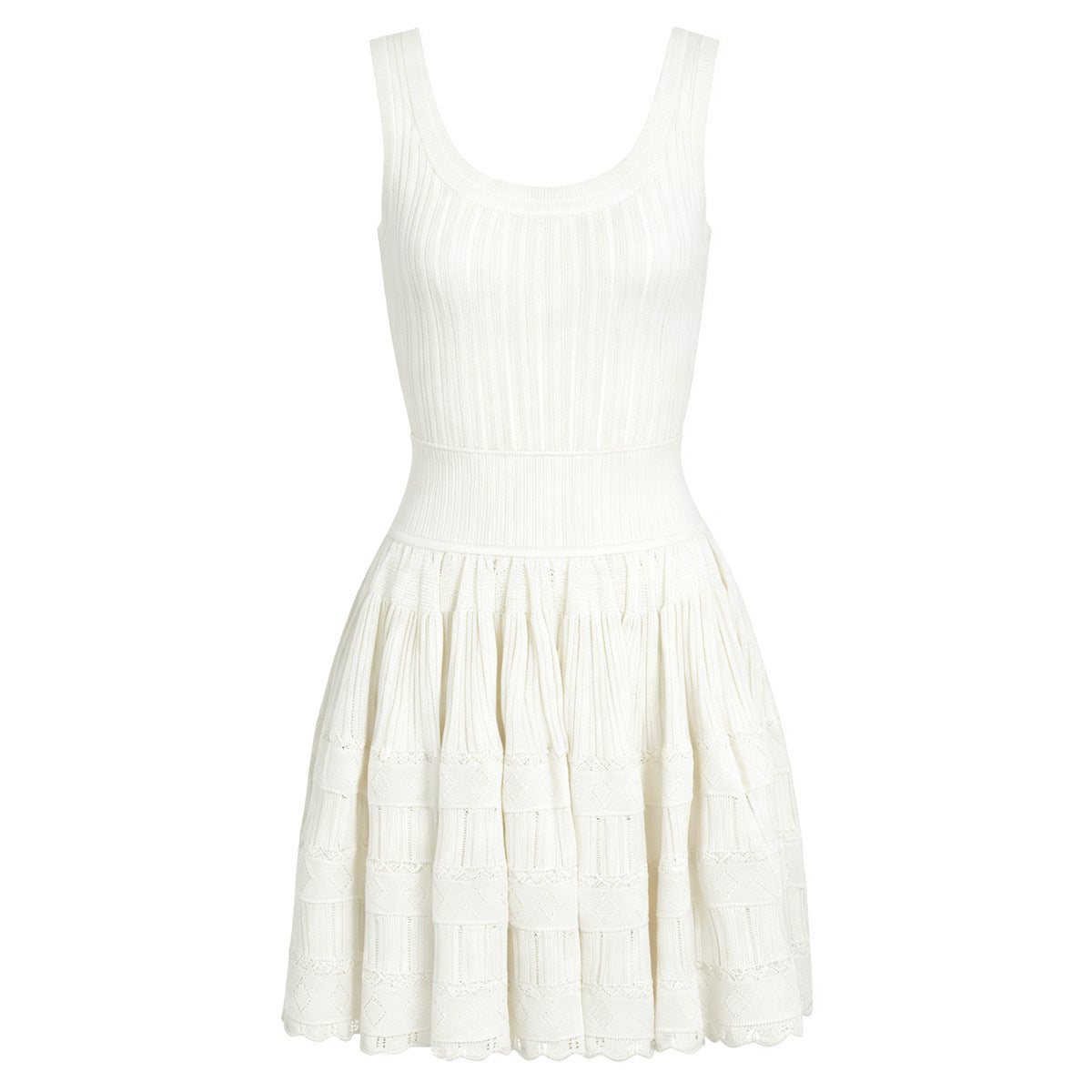 Summer Socialite Internet Celebrity Fashionable Knitted Dark Pattern Sleeveless Vest Dress  DestGlow