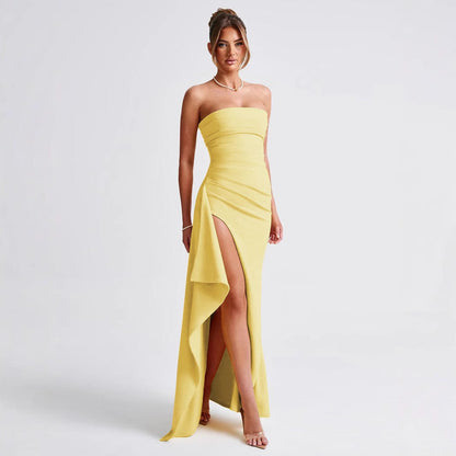 Dress Summer Sexy Side Slit Irregular Asymmetric Hip Wrapped Dress by Ragazza