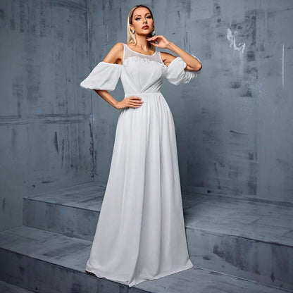 Ball Gown Half Sleeve Slim Fit Cocktail Dress Annual Meeting Host Dress by Ragazza