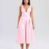 Summer Slim Strap Dress Solid Color V neck Elegant Dress by Ragazza