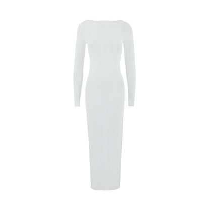 Summer Sexy Slim Mesh See through off Shoulder Long Sleeve Maxi Dress  DestGlow