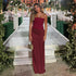 Satin Dress Women Autumn Elegant Sexy Sexy Slim Fit Maxi Dress by Ragazza