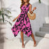 Long Sleeveless Midi Leaf Print Twist Irregular Asymmetric Dress Spring Summer Women by Ragazza